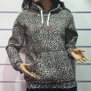 Дамски леопардов суитшърт с ушички