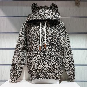 Детски леопардов суитшърт с ушички