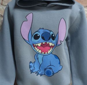 Детски суитшърт Стич (Stitch) в тъмносив цвят