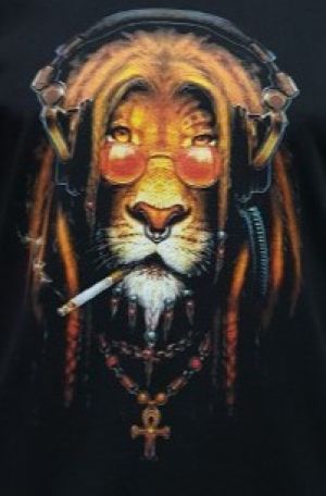 Мъжка тениска Лъв - Хипи Пушач