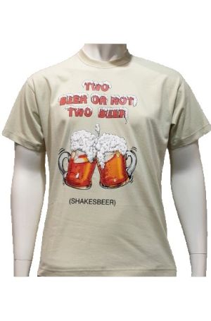 Мъжка тениска Two Beer or not Two Beer, Бири в  цвят екрю