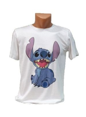 Мъжка тениска Стич (Stitch) в бял цвят