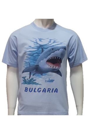 Мъжка тениска Акула в светлосин цвят
