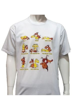 Мъжка тениска Козички - Секс пози в бял цвят