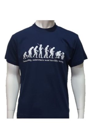 Мъжка тениска Човешка Еволюция в тъмносин цвят