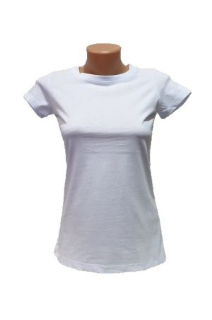Дамска тениска в Бял Цвят, Без Принт