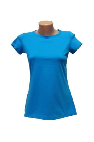Дамска тениска в Син Цвят, Без Принт
