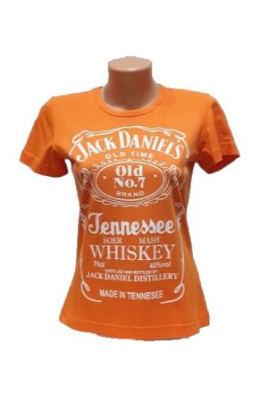 Дамска тениска Джак Даниелс ( Jack Daniel's), Уиски в оранжев цвят