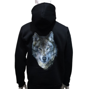 Мъжки суитшърт  С ЦИП с Вълк със сини очи, Серия вълци