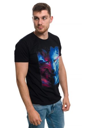 Mъжка тениска Вълк - GALAXY WOLF, Серия вълци