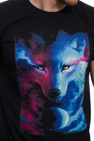 Mъжка тениска Вълк - GALAXY WOLF, Серия вълци
