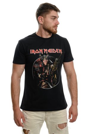 Мъжка тениска на музикалната група  IRON MAIDEN -  Senjutsu Samurai Eddie Snake Death, Печат Отпред и на Гърба