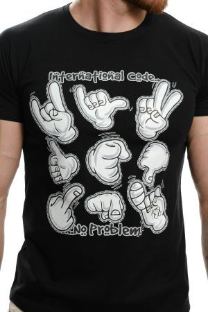 Мъжка тениска Пръстчета -  International Code..No Problem
