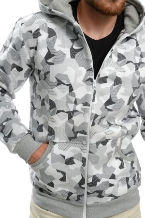 Мъжки Камуфлажен Суитшърт С Цип