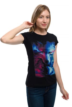 Дамска тениска Вълк - GALAXY WOLF, Серия вълци