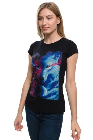 Дамска тениска Вълк - GALAXY WOLF, Серия вълци