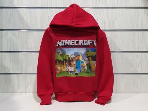 Детски суитшърт MINECRAFT (Майнкрафт) в червен цвят