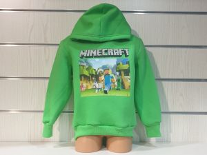 Детски суитшърт MINECRAFT (Майнкрафт) в зелен цвят