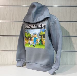 Детски суитшърт MINECRAFT (Майнкрафт) в тъмносив цвят
