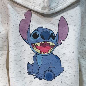 Детски суитшърт Стич (Stitch) в цвят бял меланж
