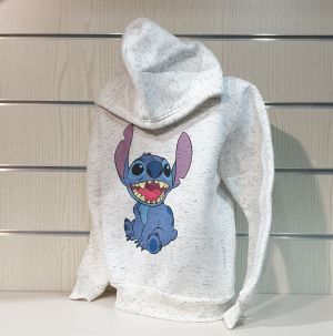 Детски суитшърт Стич (Stitch) в цвят бял меланж