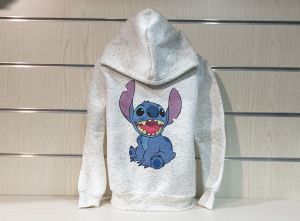 Детски суитшърт Стич (Stitch) в цвят бял меланж