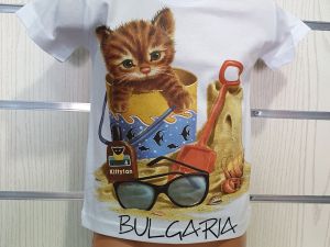 Детска тениска Котенце на плаж 