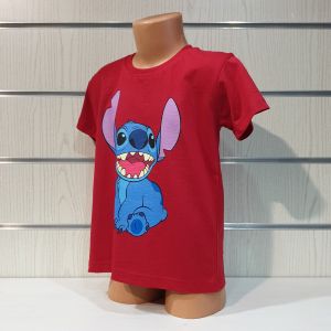Детска тениска Стич (Stitch) в червен цвят