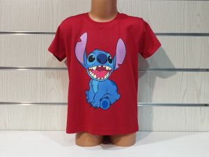 Детска тениска Стич (Stitch) в червен цвят