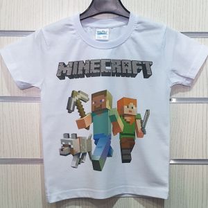 Детска тениска MINECRAFT (Майнкрафт) в бял цвят