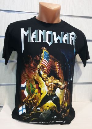 Детска тениска на музикалната група MANOWAR - Warriors Of The World, С Гръб