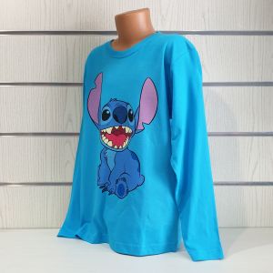 Детска блуза с дълъг ръкав Стич (Stitch) в Син цвят