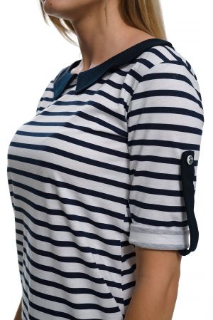 Дамска моряшка свободно падаща рокля с моряшка яка