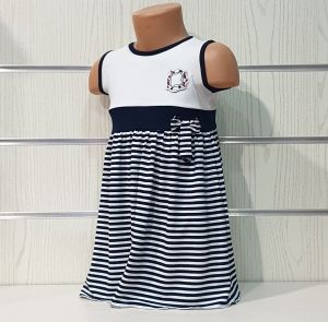 Детска Моряшка Рокля с Висока Талия