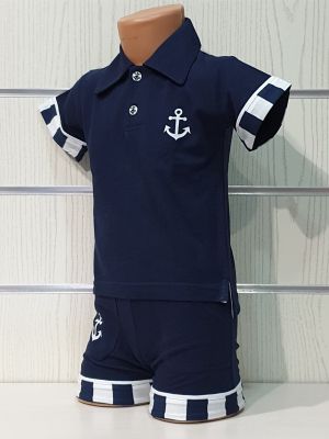 Детски Моряшки Комплект тип LACOSTE в тъмносин цвят