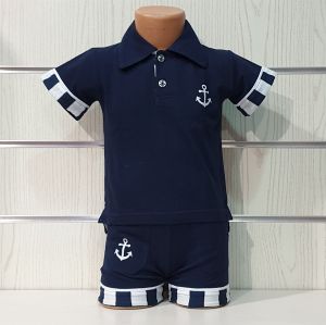 Детски Моряшки Комплект тип LACOSTE в тъмносин цвят